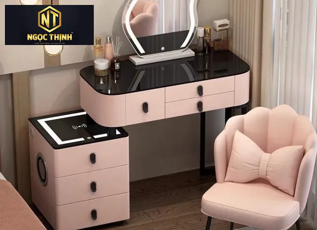 BÀN MAKEUP NGỌC THỊNH GỖ SỒI CAO CẤP